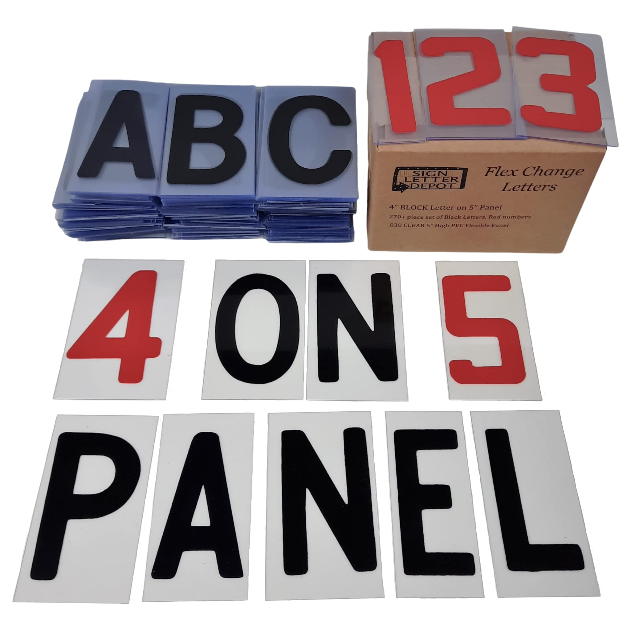 Sign Letter Depot 4' Letter Printed On 5' Flexible Panel For Outdoor Signs - Changeable Portable Sign Letters - Thin & Flexibl