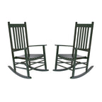 Shine Company Vermont Rocking Chairs, Outdoor Front Porch Rocker Set Of 2, Dark Green