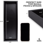 Black Wood Tray - Vanity, Bathroom Toilet Tank Tray, Countertop Organizer, Perfume Or Jewelry Storage, Candles Or Diy Decor Proj