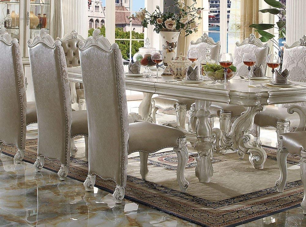 Acme Versailles Dining Side Chair in Vintage Gray and Bone White (Set of 2)