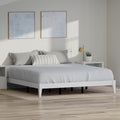 Serene Farmhouse Style King Wood Bed Frame - White