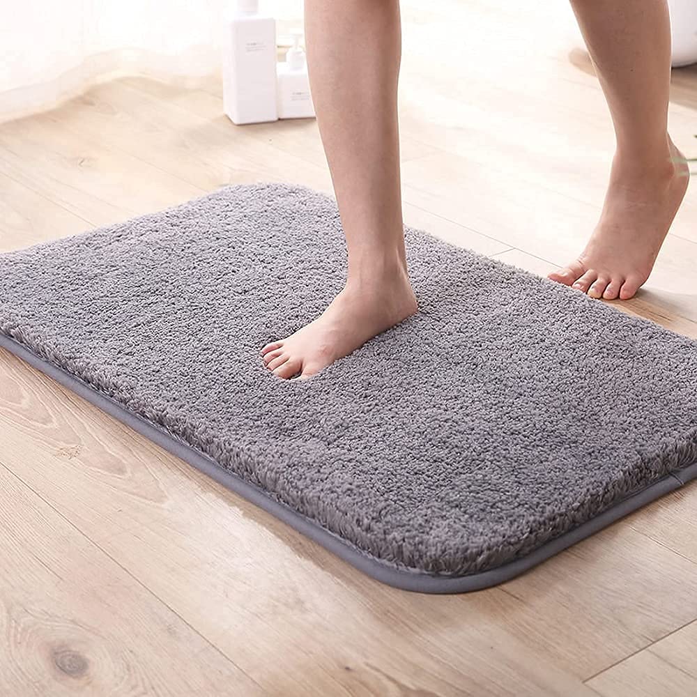 Bath Mat for Bathroom Non Skid TPR Backing (Grey, 16X24) Pack of 1 Model M1431