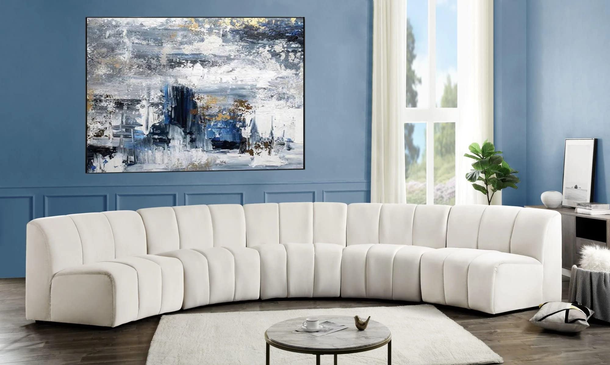 Acme Furniture Velvet Modular Chair with Tufting, Beige