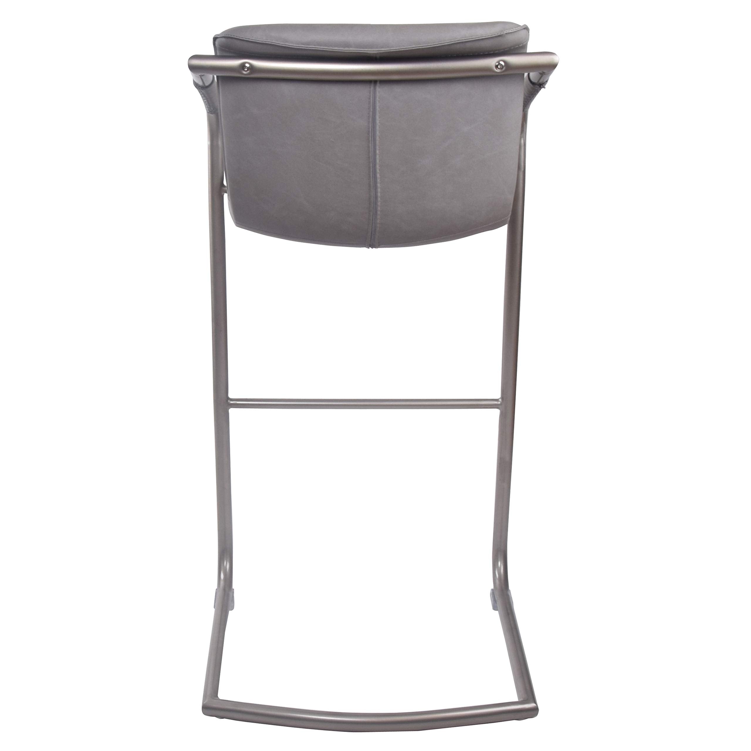 New Pacific Direct Indy Pu Leather Bar Stool,Set Of 2 Furniture Gray