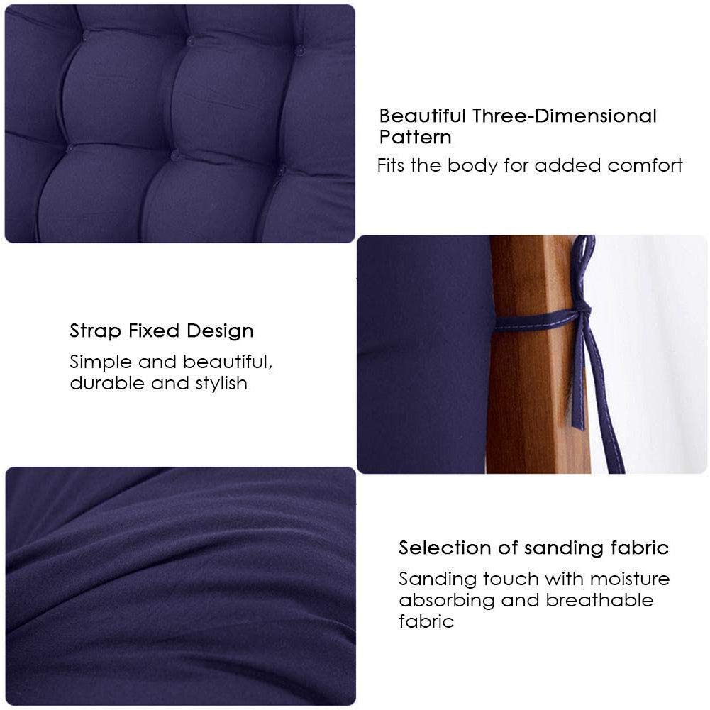 Chaise Lounger Cushion, 61Inch Chaise Lounger Cushions Rocking Chair Sofa Cushion With Ties,Thick Padded Chaise Lounger Swing Be