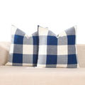 Carrie Home Navy Blue And White 20X20 Outdoor Throw Pillow Covers Set Of 2 Buffalo Plaid Farmhouse Pillow Covers 20 X 20 Inches,