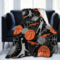 Basketball Sport Ball Game Cool Throw Blanket Soft Bed Bedding Warm Cozy Plush Flannel Fleece Blankets Gifts For Kids Boys Teens