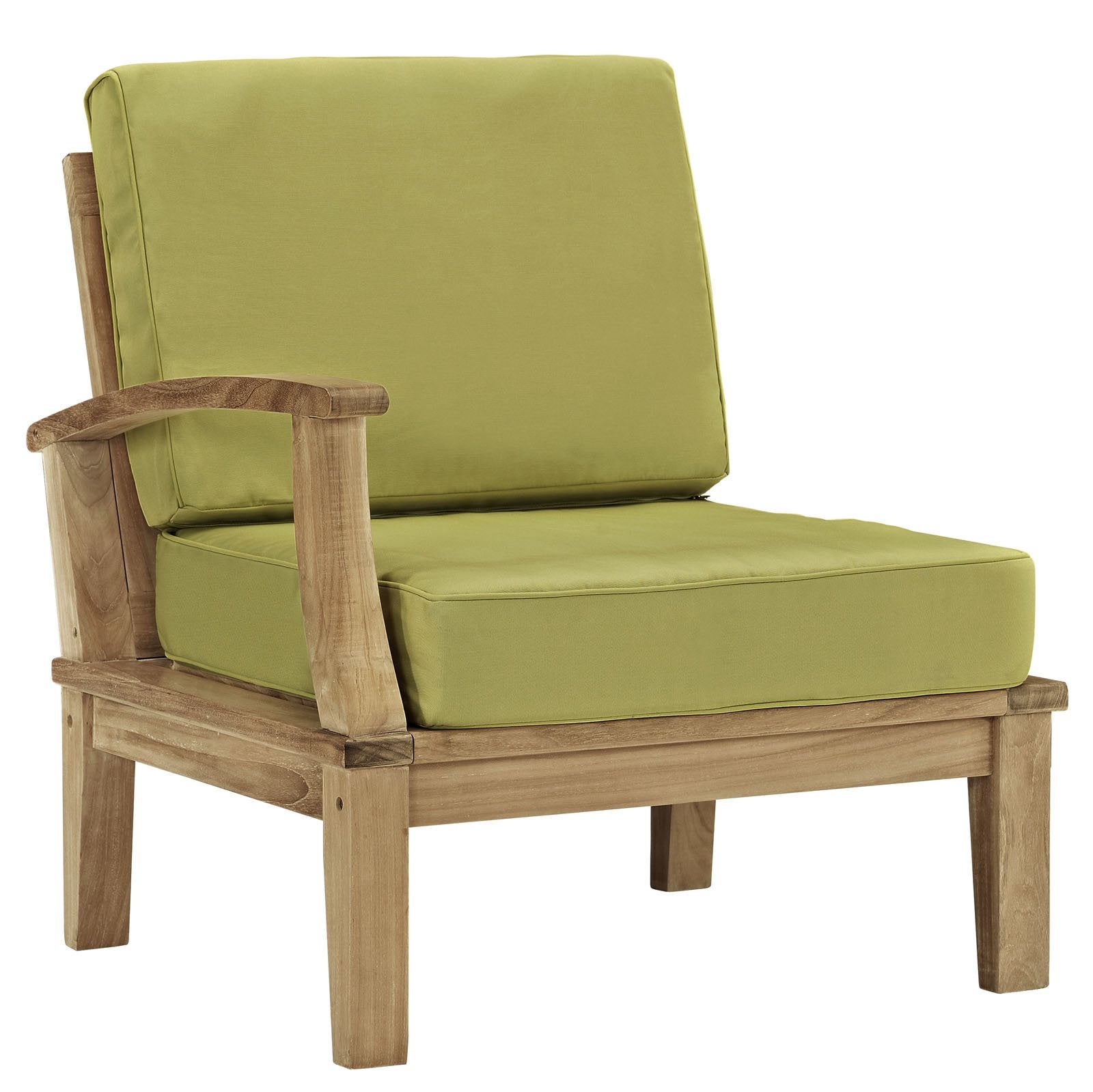 Lexmod Marina 7-Piece Outdoor Patio Teak Sofa Set, Natural Green