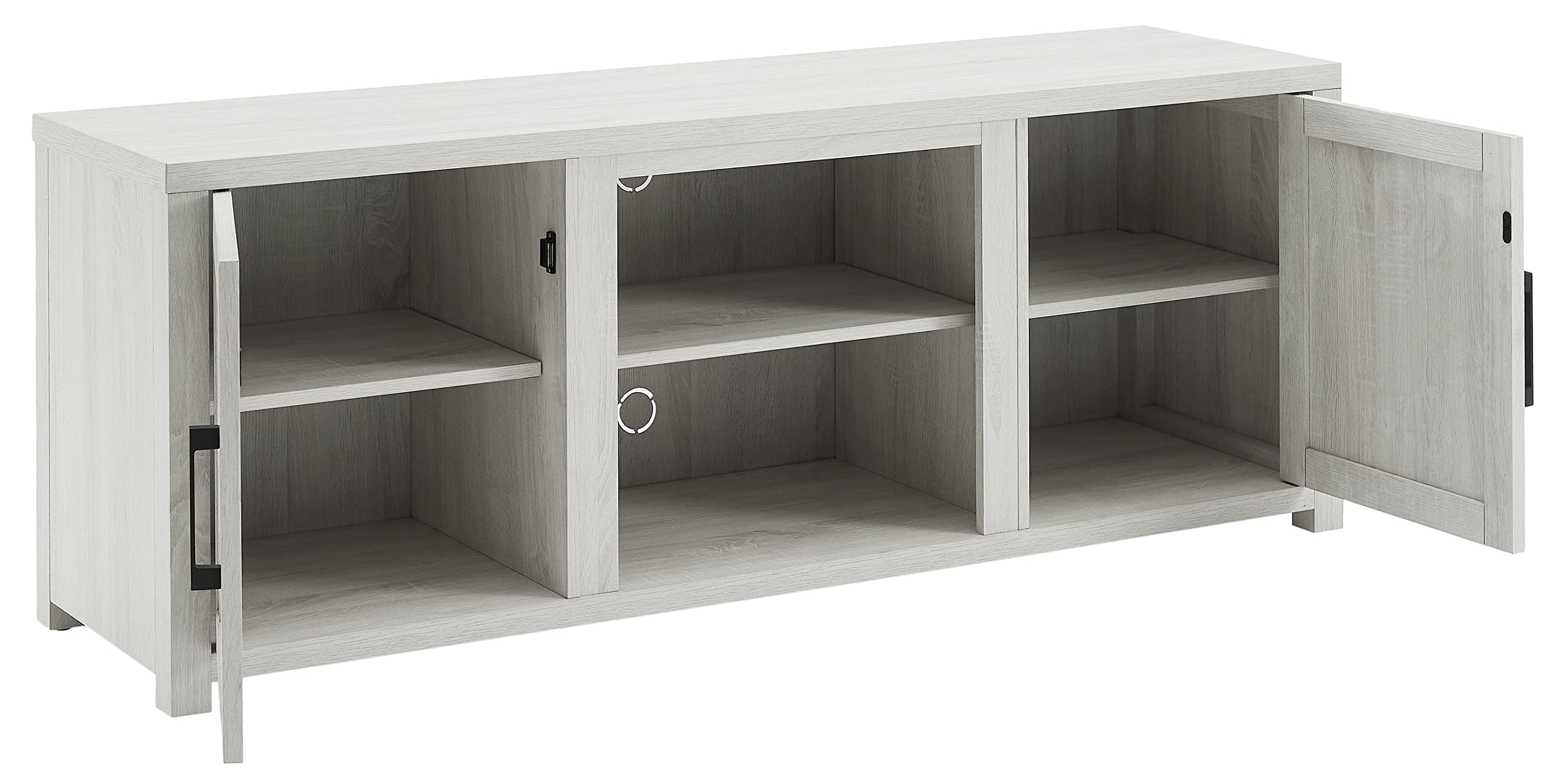 Crosley Furniture Gordon Low Profile TV Stand for 65+ inch TVs, Entertainment Center with Storage Shelves, Whitewash