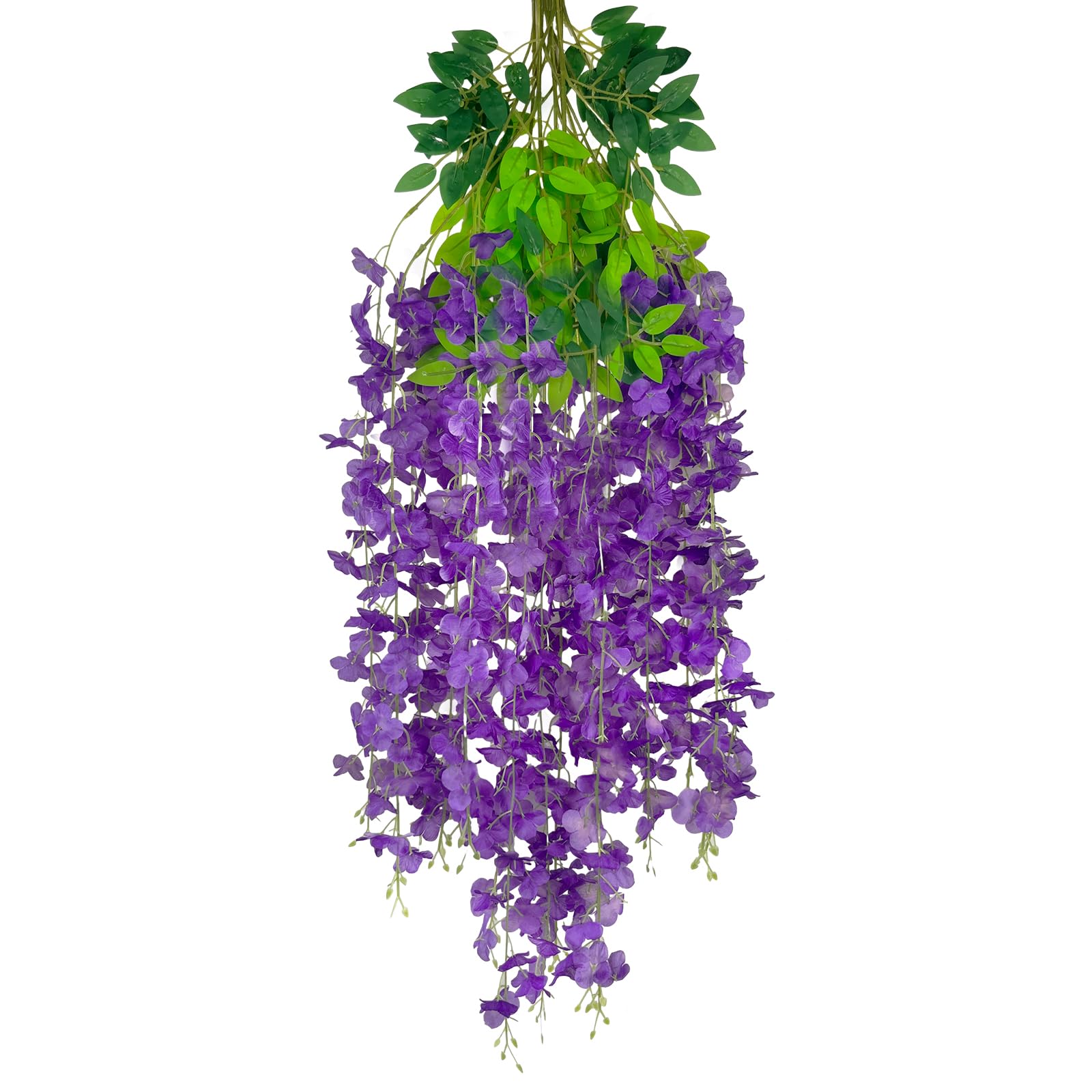 5 Pack Purple Flower Vines, Purple Wisteria Hanging Flowers, Fake Purple Wisteria, 3.77 Feet Purple Artificial Wisteria Flowers,