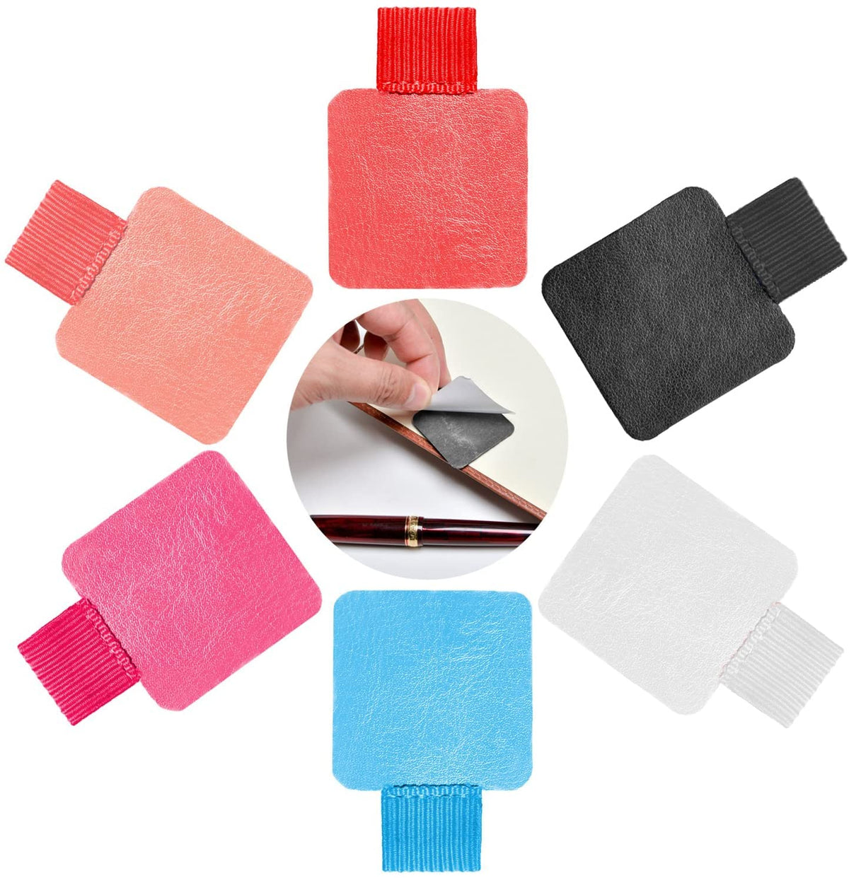 Cafurty Traveler'S Notebook Pen Holder Pen Loop Adhesive With Elastic Band For Tablet, Journals, Clipboards 6 Colors