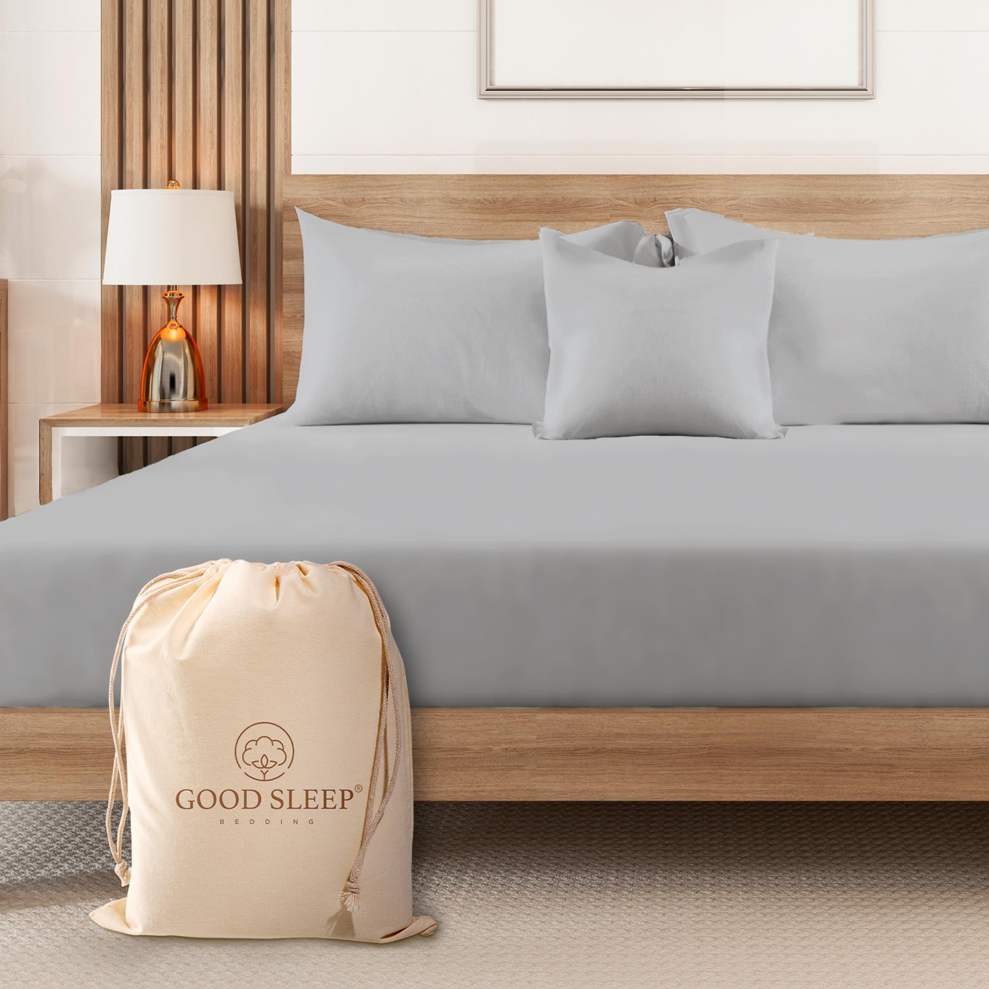 Good Sleep Bedding Fitted Sheet King - 1000 Tc King Size Fitted Sheets Only, Soft & Breathable, 100% Egyptian Cotton Fitted Bed