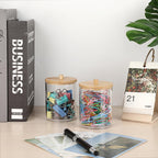 Hipiwe 2 Packs Acrylic Qtip Holder Dispenser With Lid Clear Plastic Bathroom Canisters Round Apothecary Jar Set Cotton Swab And
