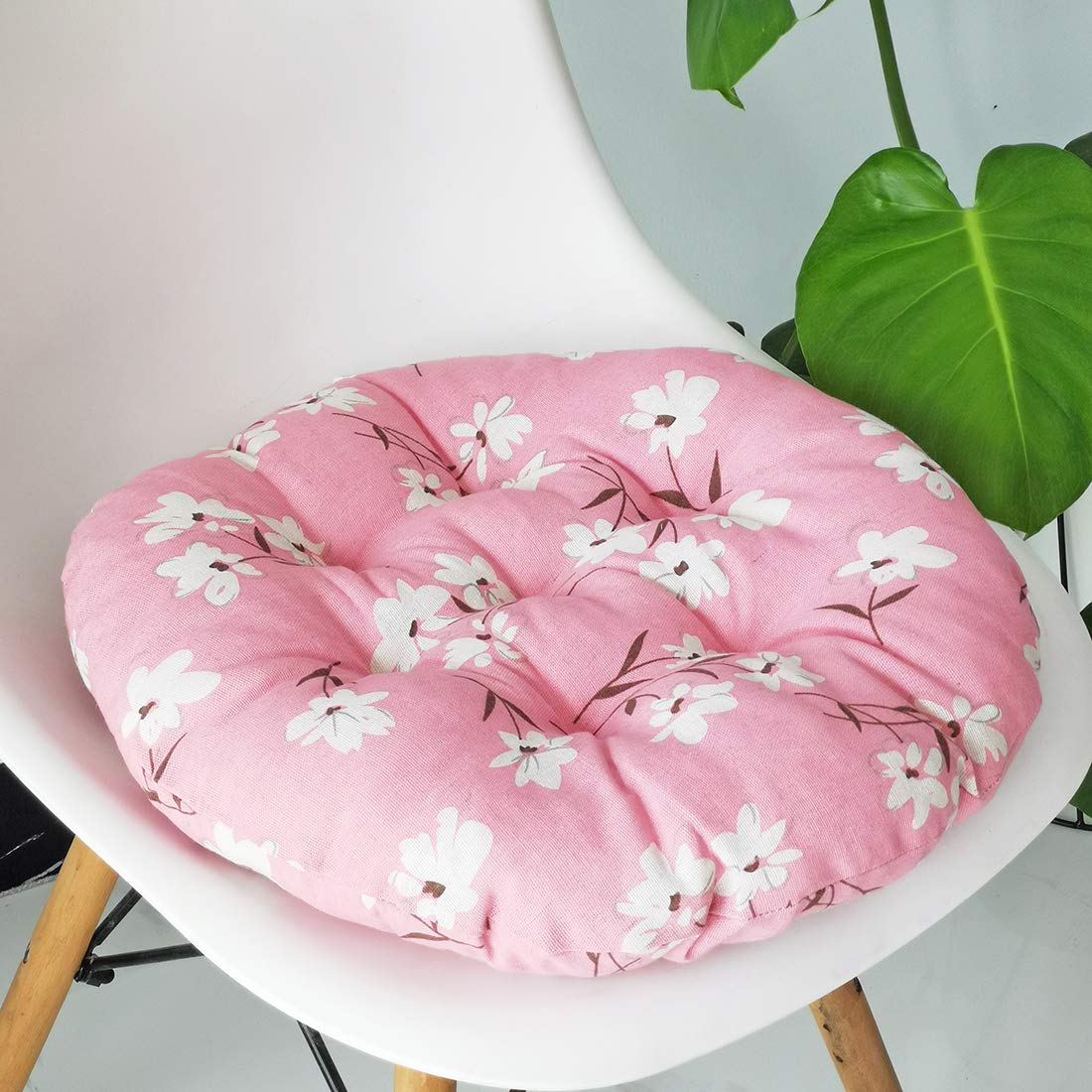 Vctops Bohemian Soft Round Chair Pad Garden Patio Home Kitchen Office Seat Cushion Flower Pink Diameter 20'