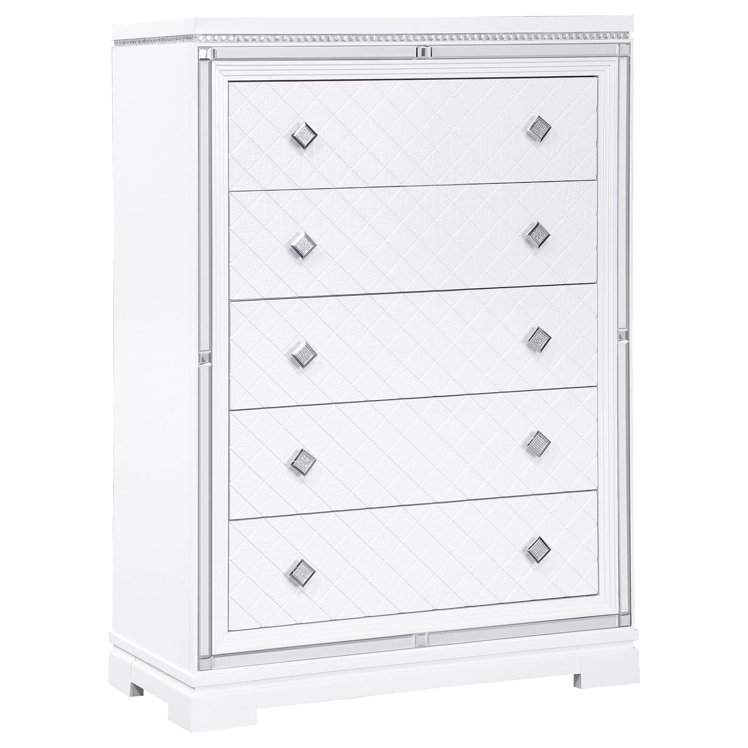 Coaster Eleanor Contemporary Wood Rectangular 5-Drawer Chest in White