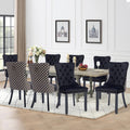 Vicbarley Velvet Dining Chair Set Of 8 Upholstered Tufted Dining Room Chair With Nailhead Trim And Rubber Wood Legs For Kitchen,