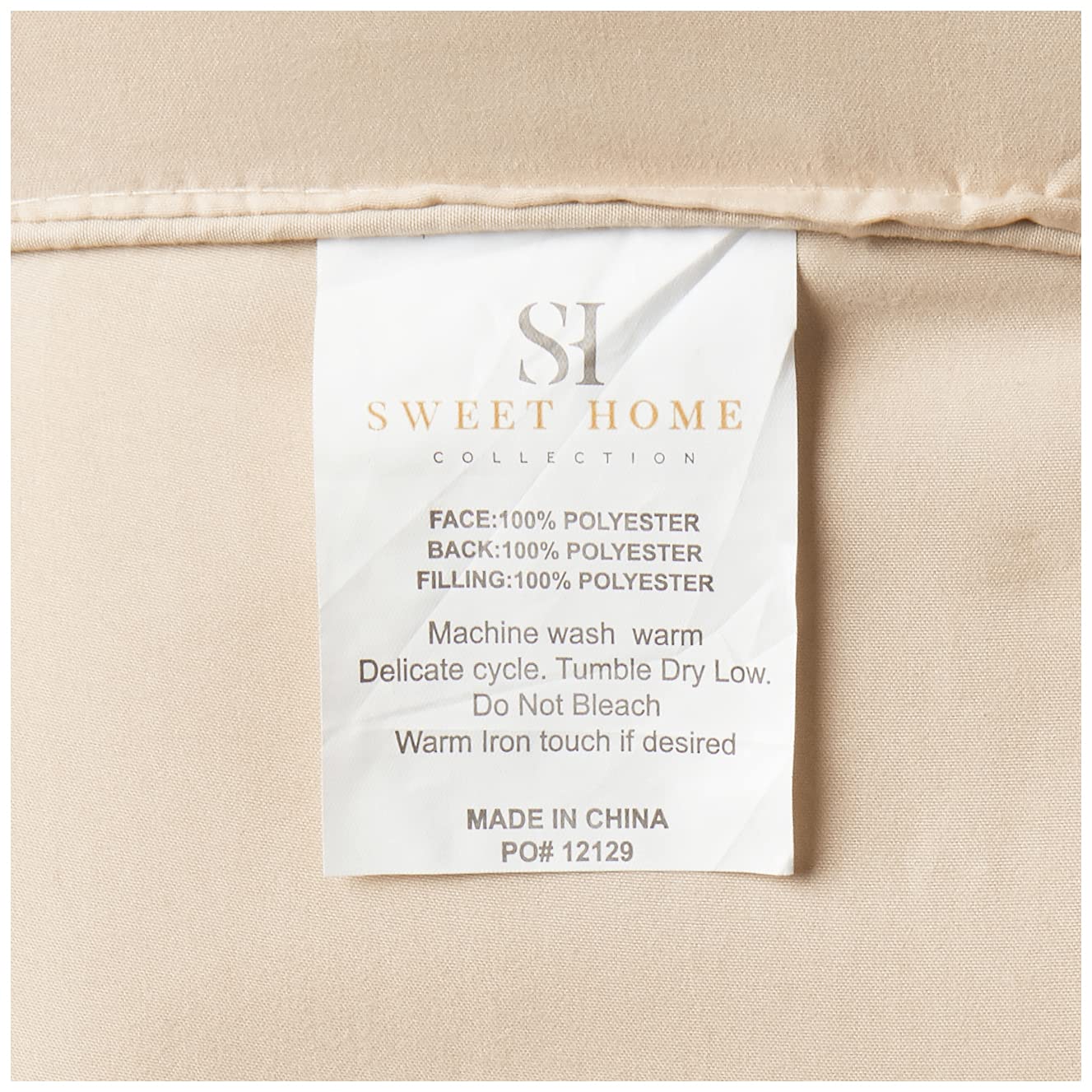 Twin Comforter Set 6 Piece Bed In A Bag With Bed Skirt, Fitted Sheet, Flat Sheet, 1 Pillowcase, And 1 Pillow Sham, Twin, Dobby Beige