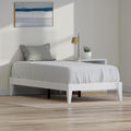 Serene Farmhouse Style Twin Wood Bed Frame - White