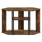 Furinno Classic Stand With Plastic Poles For Tv Up To 43-Inch, Amber Pine/Black