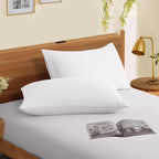 Horbaunal 2 Pack Microfiber Pillowcases Standard Size White Bed Pillow Cases With Envelope Closure, 1800 Thread Count Soft & Shr