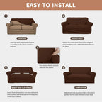 Easy-Going 100% Waterproof Couch Cover, Dual Waterproof Sofa Cover, Stretch Jacquard Sofa Slipcover, Leakproof Furniture Protector For Kids, Pets, Dog And Cat (Oversized Sofa, Coffee)
