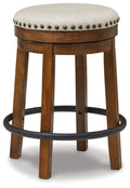 Signature Design by Ashley Valebeck 24 Counter Height Upholstered Swivel Stool, Brown & Black
