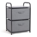 Dresser For Bedroom With 2 Drawers, Wide Chest Of Drawers, Fabric Dresser, Storage Organizer Unit With Fabric Bins For Closet, Living Room, Hallway, Nursery, Dark Grey