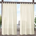Exclusive Home Miami Semi-Sheer Indoor/Outdoor Hook-and-Loop Tab Top Curtain Panel Pair, 54''x96'', Ivory