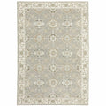 HomeRoots 510106 9 x 12 ft. Gray Ivory Tan Brown & Gold Oriental Power Loom Stain Resistant Rectangle Area Rug
