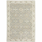 HomeRoots 510106 9 x 12 ft. Gray Ivory Tan Brown & Gold Oriental Power Loom Stain Resistant Rectangle Area Rug
