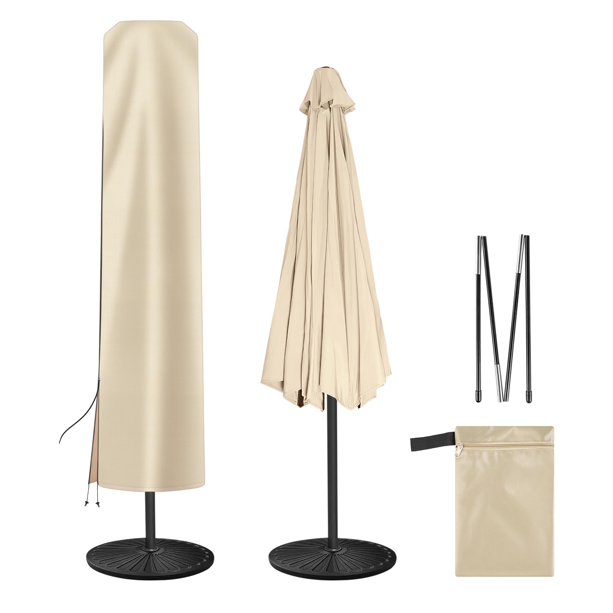 Ackmizz Patio Umbrella Cover - Waterproof 420D Oxford Outdoor Umbrella Covers With Folding Rod. Parasol Cover For 7.5Ft 8Ft 9Ft
