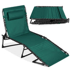 Best Choice Products Patio Chaise Lounge Chair, Portable Outdoor Folding Recliner For Lawn, W/ 8 Positions, Handles, 300Lb Capacity - Forest Green