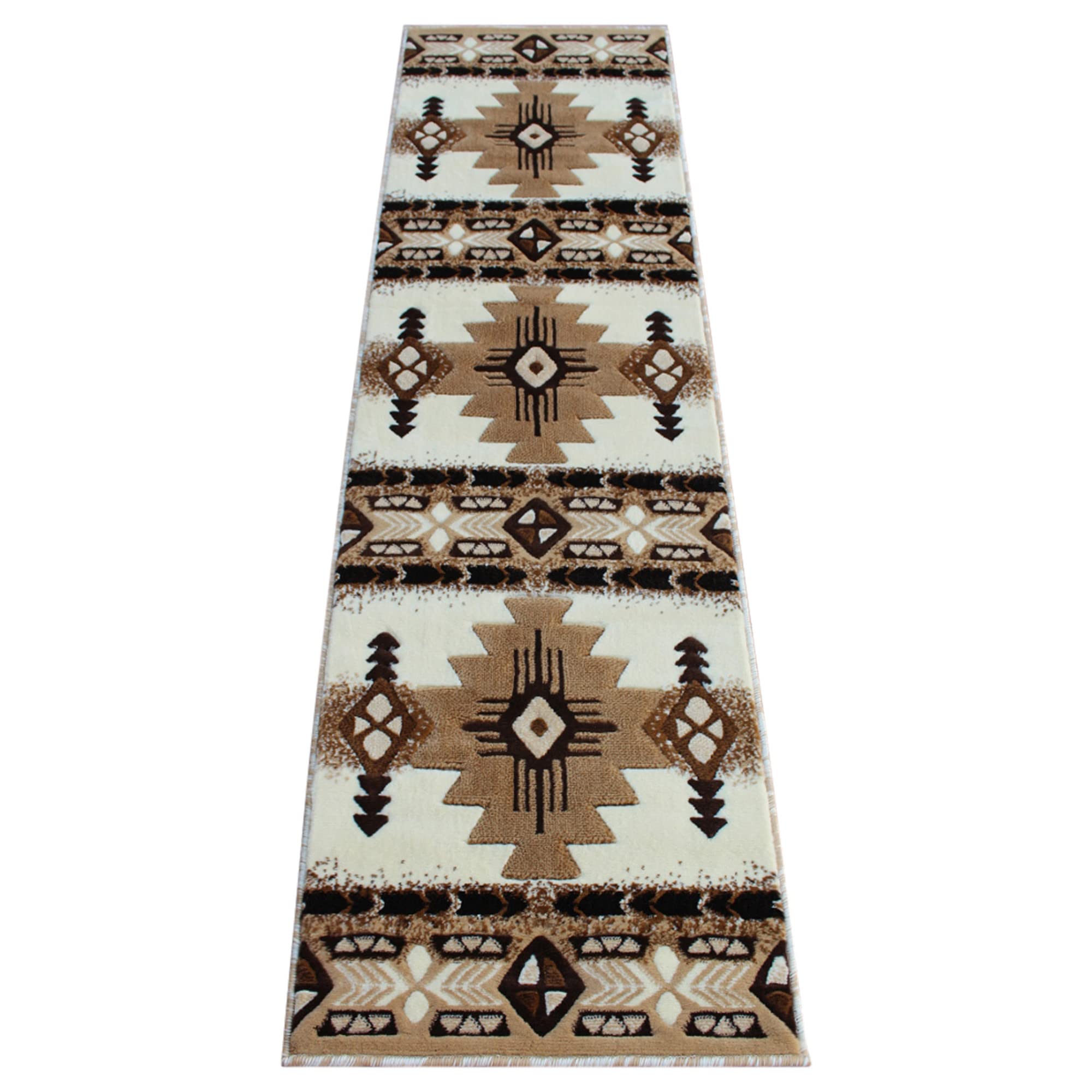 Flash Furniture Mohave Traditional Southwestern Style Area Rug - Rustic Ivory Accent Rug - 2' X 7' - Olefin Fibers With Jute Backing