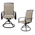 Shgj&Soft Patio Swivel Chairs Set Of 2, Waterproof Outdoor Dining Chairs With All-Weather Textilene Mesh For Deck, Garden, And B