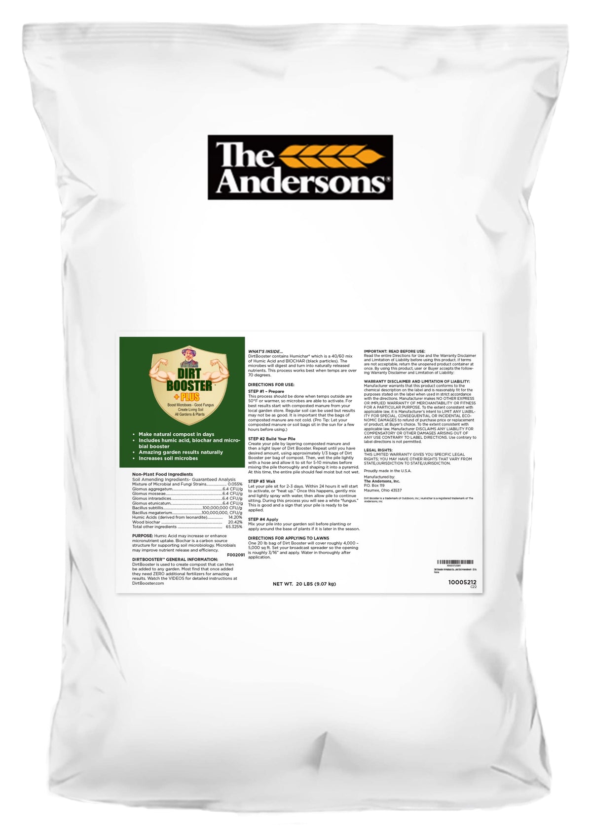 Dirt Booster Plus All-Natural Super Compost Starter and Soil Amendment - 20 lb.