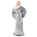 Ifnow Sherpa Wearable Blanket With Sleeves For Adults Women Men, Ultra Soft Fleece Warm Full Body Wrap Throw, Cozy Robe Blanket