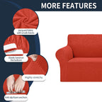 Cupuamon 2025 Loveseat Sofa Slipcovers, Pureed Pumpkin, Elastic Bottom, Jacquard Fabric, Pet & Kid Friendly, 2 Cushion Protector