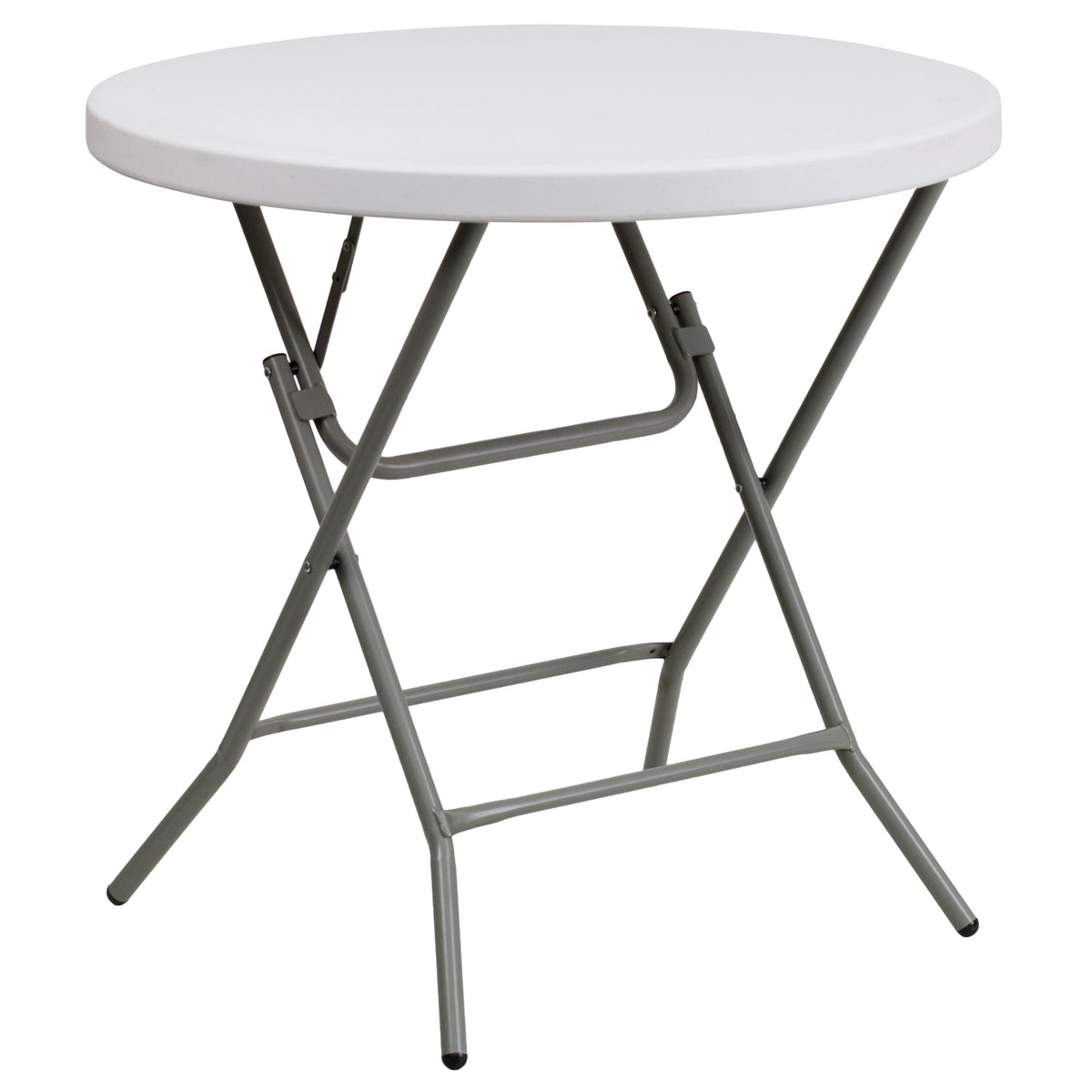 Flash Furniture Elon 2.63-Foot Round Granite White Plastic Folding Table, White