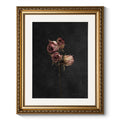 ARPEOTCY Vintage Gold Framed Wall Art, 13x16 inch Retro Dark Dried Rose Paintings, Floral Canvas Prints Artwork with Antique Fra
