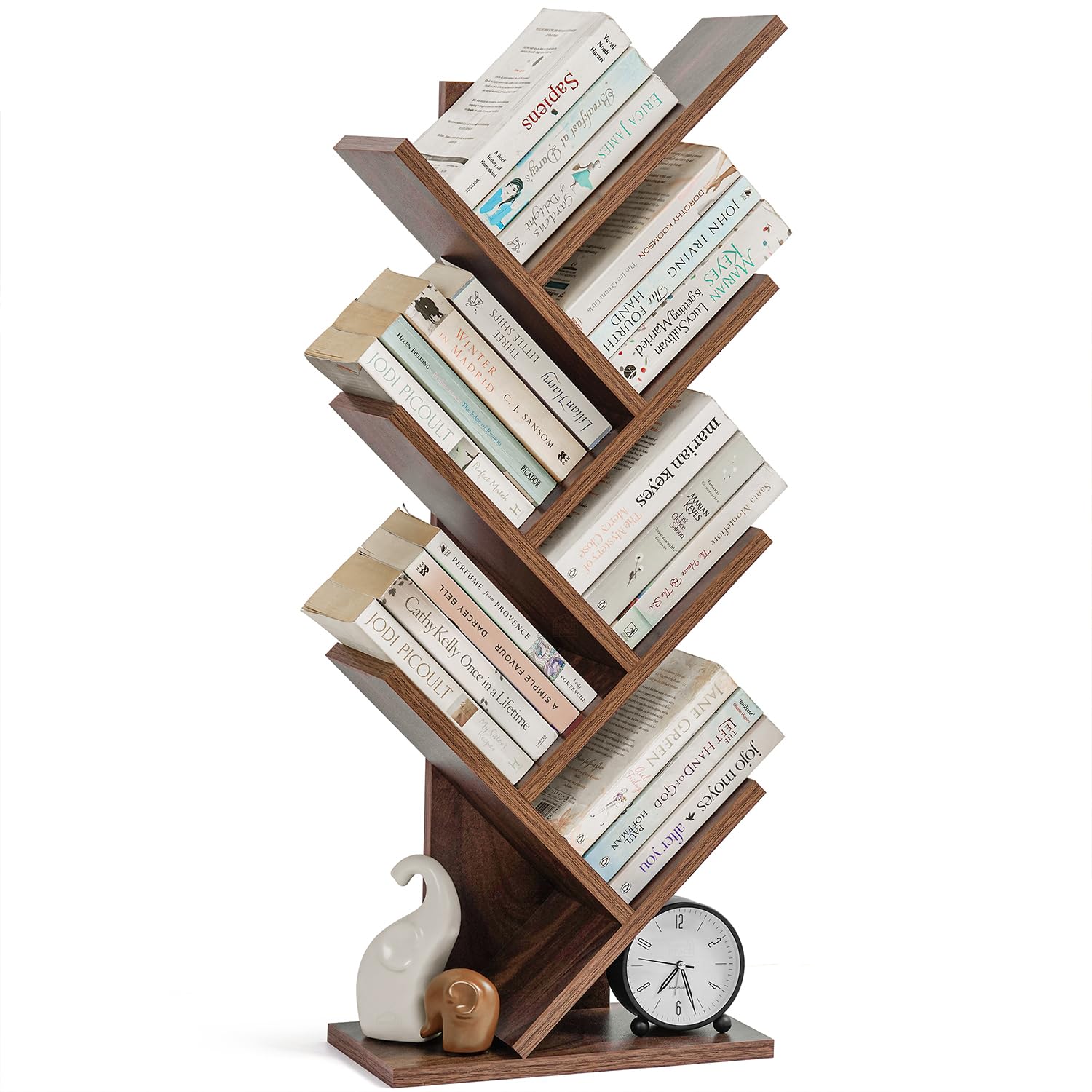 About Space Book Shelf For Home  7 Tier Tree Shaped Book Rack For Study Room Diy Wooden Book Stand With Bottom Storage Space Fo