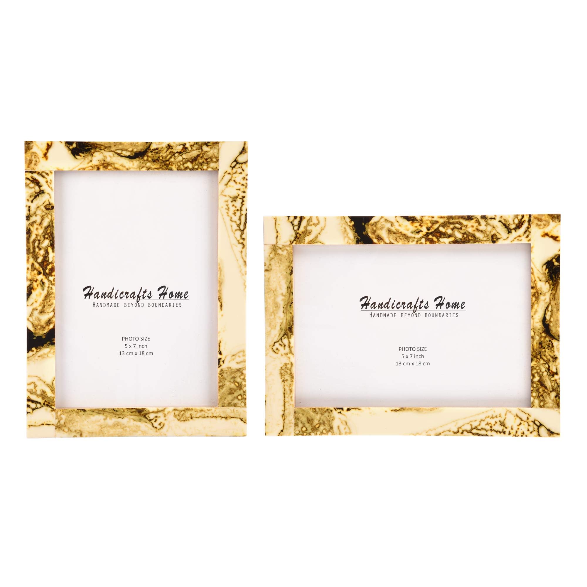 Handicrafts Home 5x7 Picture Frames Pack of 2 - Deco Collection Handcrafted Photo Frames, Perfect for Wall & Tabletop Display, I