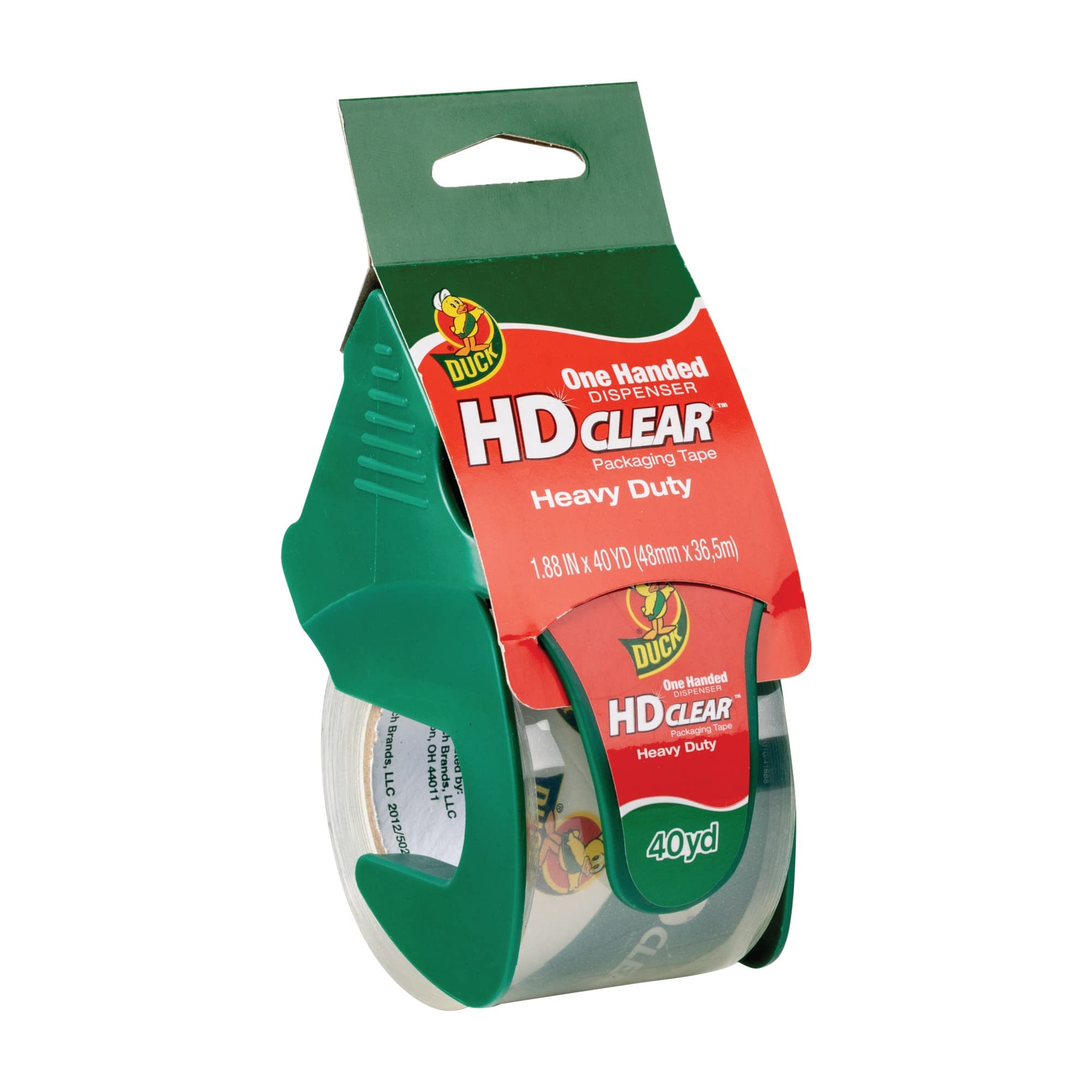 Duck Hd Clear Heavy-Duty Packaging Tape, With Dispenser, 1.88' X 40 Yd., Clear