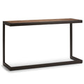 SIMPLIHOME Erina SOLID ACACIA WOOD and Metal 52 inch Wide Industrial Console Sofa Table in Rustic Natural Aged Brown for the Liv