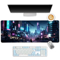 Limkrian Cyberpunk Mouse Pad, Japanese Anime Cat Desk Mat Desk Pad, Neon Tokyo Extended Gaming Mouse Pads For Desk, Keyboard Mou