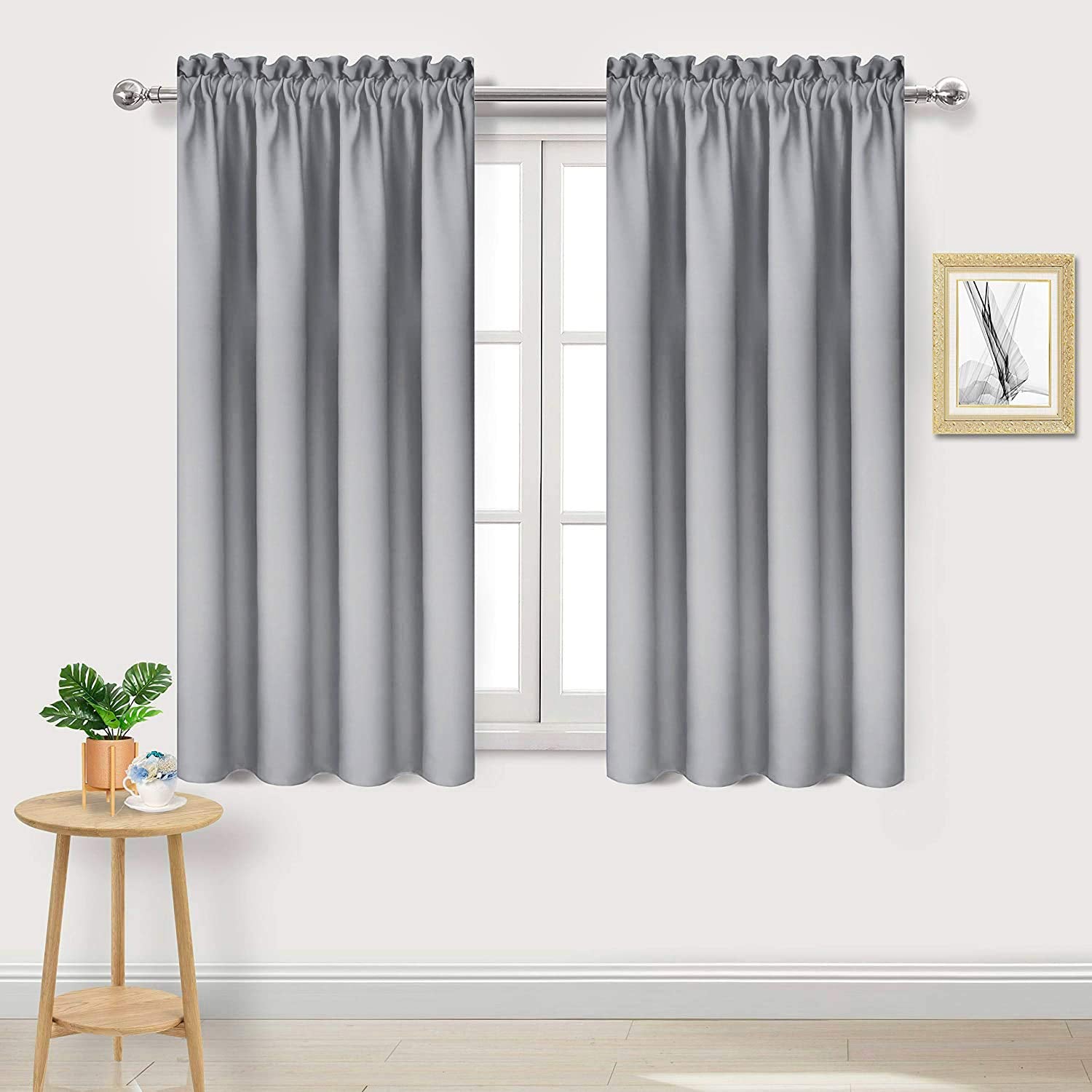 Dwcn Blackout Curtains Room Darkening Thermal Insulated Bedroom Curtains Window Curtain Panels, 42 X 54 Inches Long, Set Of 2 Si