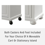 Crosley Furniture Alexandria Stone Top Rolling Kitchen Island Storage Cart, Microwave Stand, Spice Rack, White