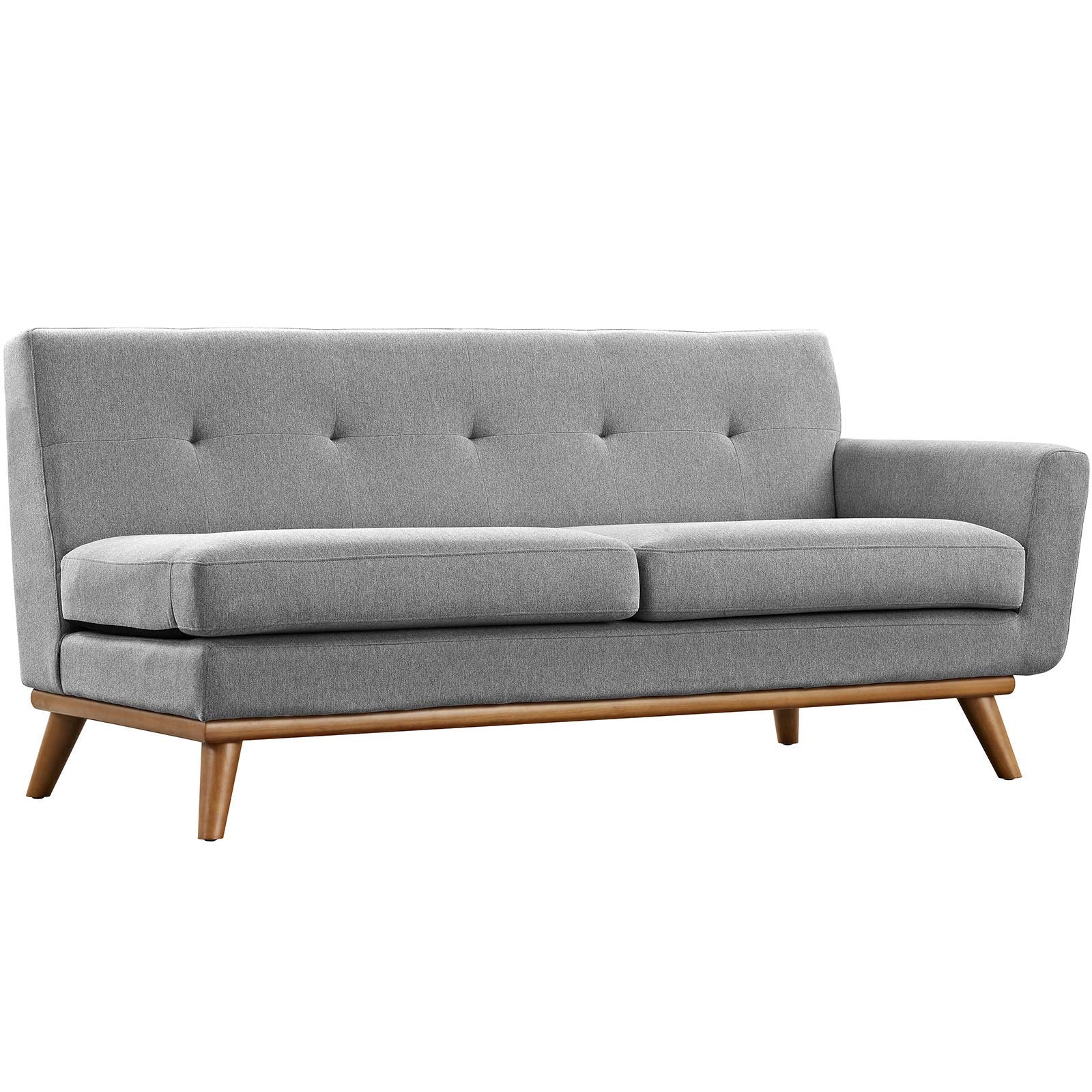 Modway Engage Mid-Century Modern Upholstered Fabric Right-Arm Loveseat In Expectation Gray