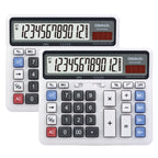 Desktop Calculator, Extra Large Lcd Display Computer Button 12 Digits Accounting Calculator (Os-2135 Pro-2Pcs)