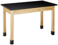 National Public Seating Chem Res Top Science Table, 24 X 48, Black Top and Ashwood Legs
