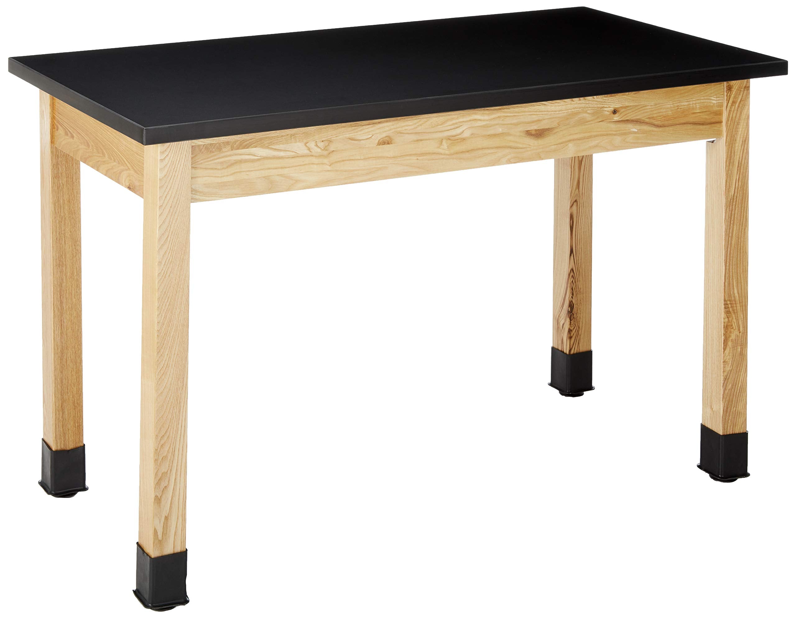 National Public Seating Chem Res Top Science Table, 24' X 48', Black Top And Ashwood Legs